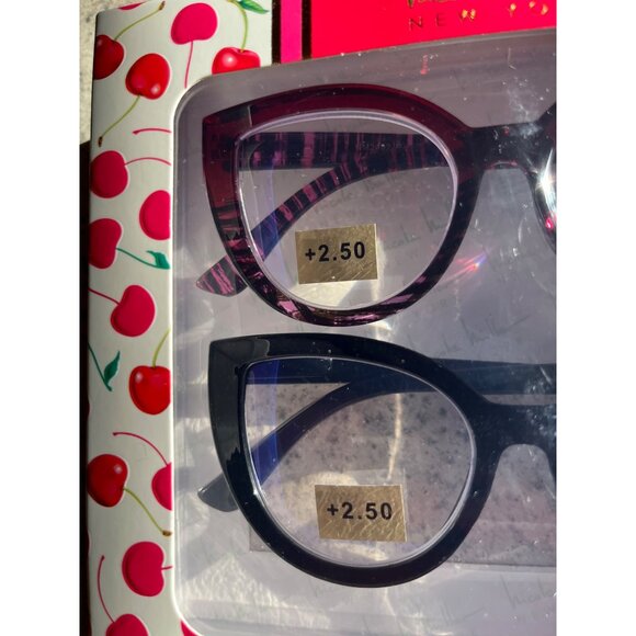 Nicole Miller Reading Glasses Blue Light 2 Pair +2.50 Black Tortoise - Picture 5 of 15